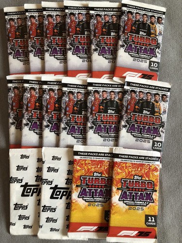Topps Turbo Attax 2025 Formel 1 - 16 neue Kartenpackungen - kostenloser RM24-Versand