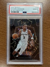 2022 PANINI SELECT KELDON JOHNSON BLACK DISCO 1/1 PSA 10 #154 SAN ANTONIO SPURS