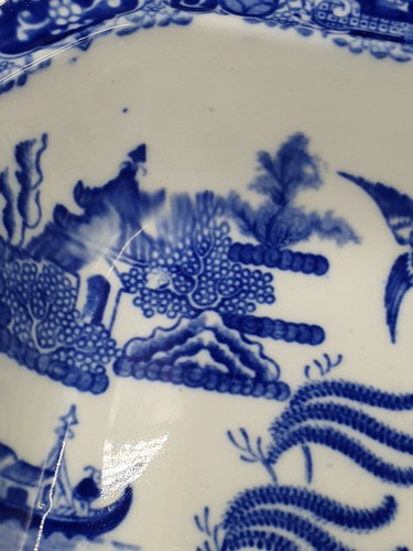 Antique Ridgway Semichina Blue Willow Pattern Open Vegetable Dish, Serving Dish - Picture 6 of 9