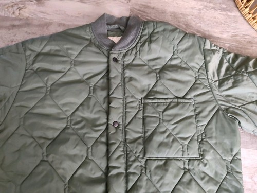 Vintage USAF CWU-9/P Quilted Liner Flying Jacket Olive Green Men's Medium 1971 - Picture 5 of 17
