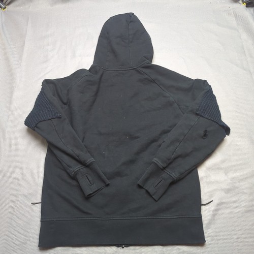 CP Company Jacke Herren Medium schwarz Reißverschluss Brille Kapuze Patchwork Upcycle Reparatur - Bild 13 von 14