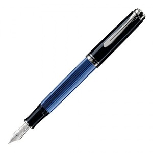 Pelikan Souveran M805 Black Blue Stripe Fountain Pen BB Broad 14.2 Cm