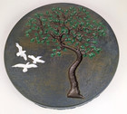 Dawn Tree Green Leafs 10in Stepping Stone Garden Lawn Cute Birds Decorations U43