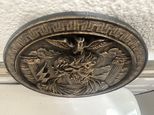8 "x 8" Zeus Gott des Donners 3D Skulptur Wandkunst Runde Plakette Griechische Mythologie - Bild 7 von 8