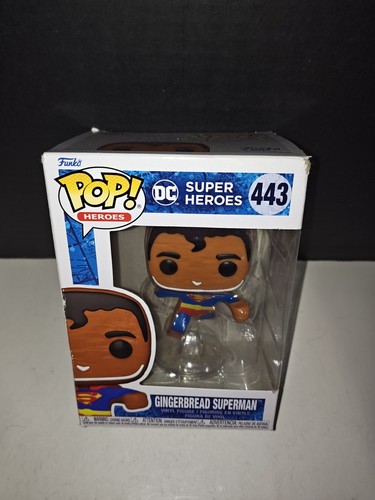 Funko Pop! Gingerbread Superman 443 DC Comics Superhero Christmas Vinyl Figure - Picture 3 of 9