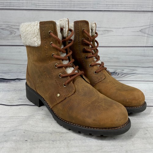 Clarks Boots Orinoco Dusk Womens Leather Sheerling Winter Boots Size 8 - Picture 2 of 11