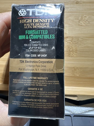 Disquetes TDK formateados de alta densidad de 1,44 MB 3,5" paquete de 10 MF-2HDIF - Imagen 2 de 5