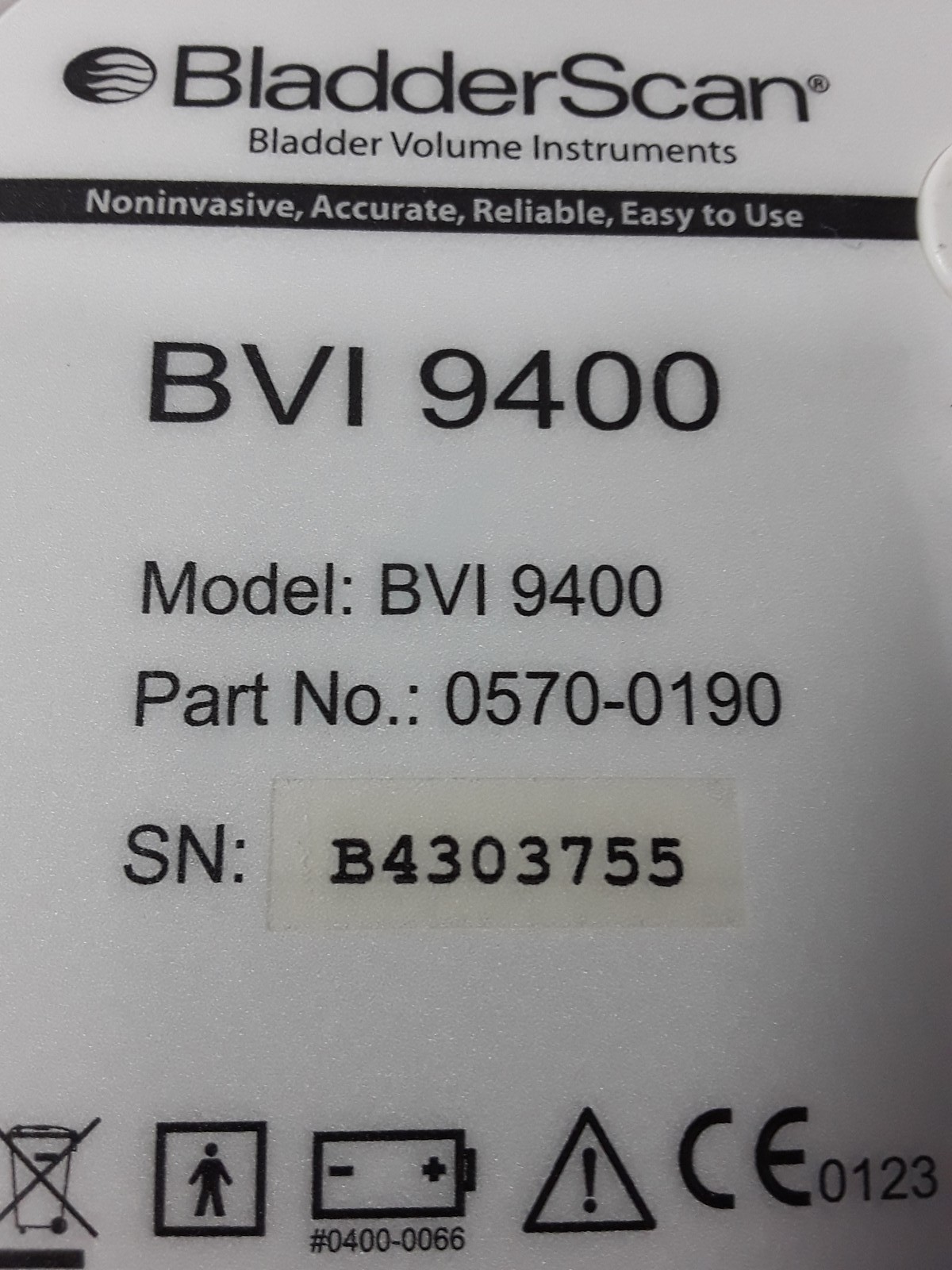 Verathon Medical, Inc BVI 9400 Bladderscan