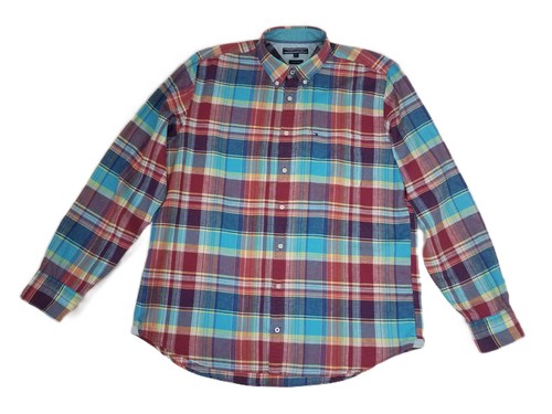 Tommy Hilfiger Herren Hemd Gr. XL 43/44 bunt kariert Cotton Linen Baumw. Leinen - Bild 5 von 17