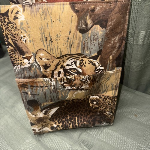 VTG 1960’S Margaret Smith Canvas Safari Animal Print Satin Lining Handbag Rare - Picture 7 of 11