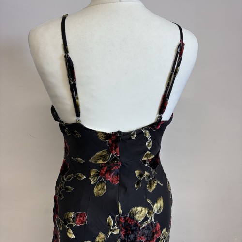Never Fully Dressed Senorita Dress Size Medium Black Floral Velvet Devore New - Picture 6 of 10