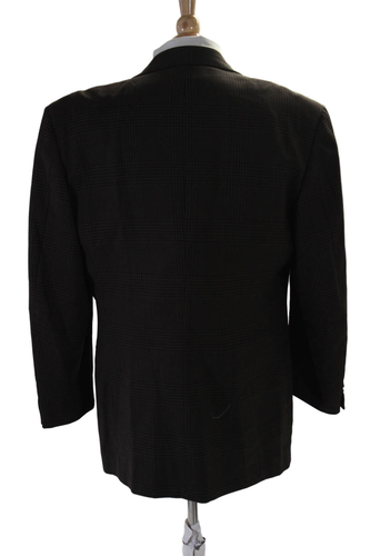 Pal Zileri Mens Two Button Notched Lapel Glen Plaid Blazer Jacket Brown IT 54 - Picture 5 of 7