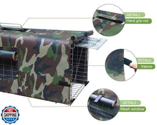 Animaux Cage Piège avec Couvercle, Cages Piège Couverture avec Fenêtre en Maille pour 1-2 Portes - Photo 2/5