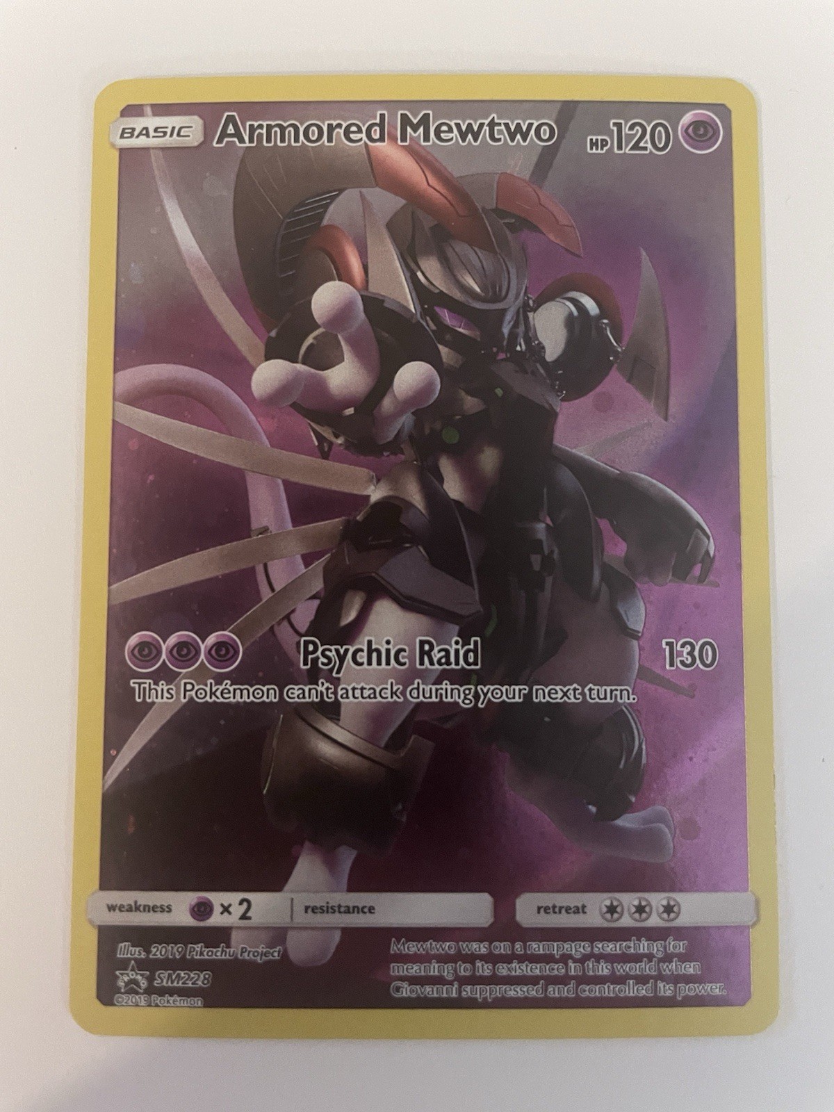 Armored Mewtwo SM228 Promo Black Star Near Mint Pokémon TCG