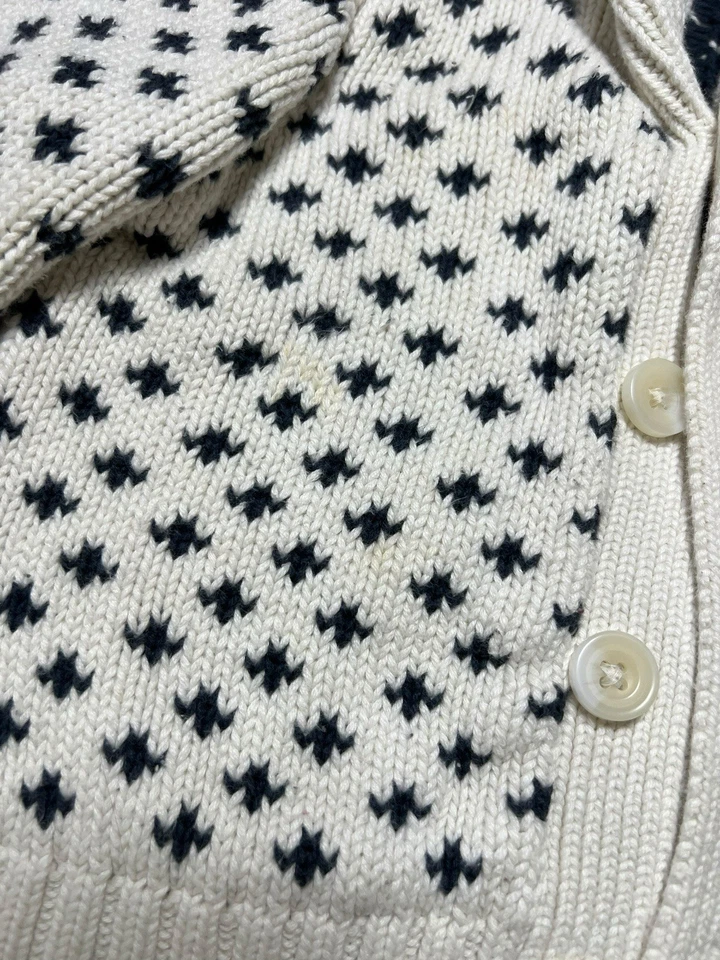 Cárdigan tejido Baby Gap 12-18M Cottagecore Grandpa algodón azul marino crema Foto 2 de 4