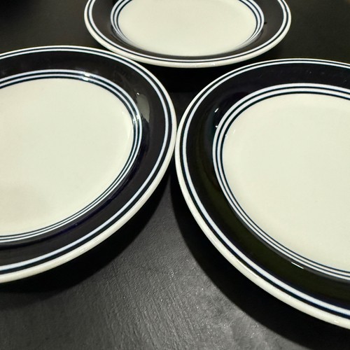 Set Of 4 - MAINSTAYS Banded Cobalt Blue Salad/Dessert Plates 7.25” Beautiful! - Picture 2 of 3