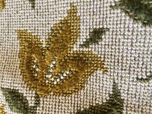 Vintage Chenille Floral Velvet Burnout Upholstery Couch Carpet Raised Fabric HTF - Picture 5 of 10