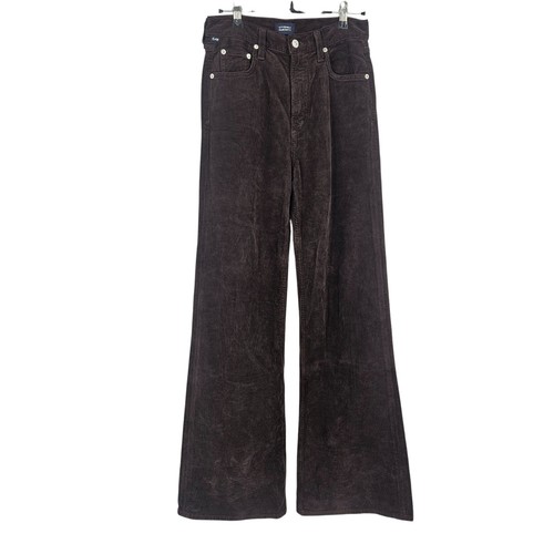 Citizens of Humanity Paloma Baggy Pants Women's Brown Corduroy Wide Leg Size 24 - Picture 2 of 8