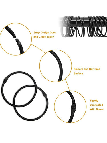 Shower Curtain Hooks Rings,24 Pcs Rustproof Metal Shower Hooks for Shower Cur... - Picture 3 of 7