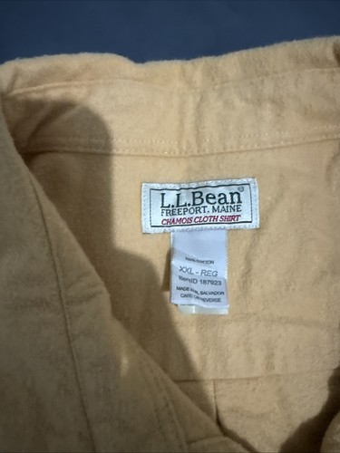 L.L Bean Long Sleeve Button Down Chamois Cloth Cotton Shirt 187923 Men's XXL - Foto 2 di 7