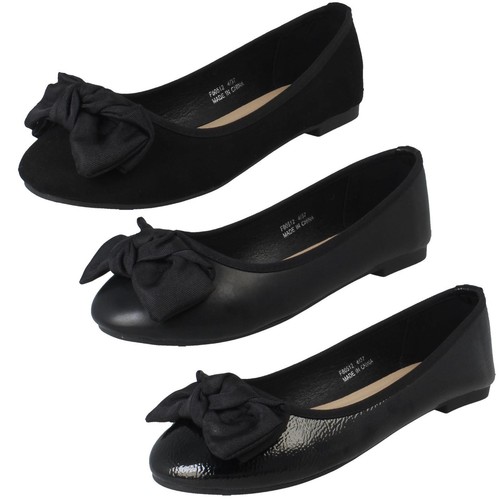 Zapatos Casual Ballerina Con Detalle De Lazo Spot On Para Damas "F8R0512" - Imagen 1 de 28