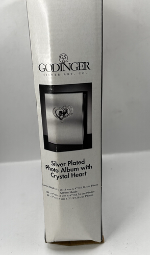 Neu Godinger Silver Art Co versilbert HOCHZEIT Fotoalbum mit Kristallherz Neu aus altem Lagerbestand - Bild 8 von 14