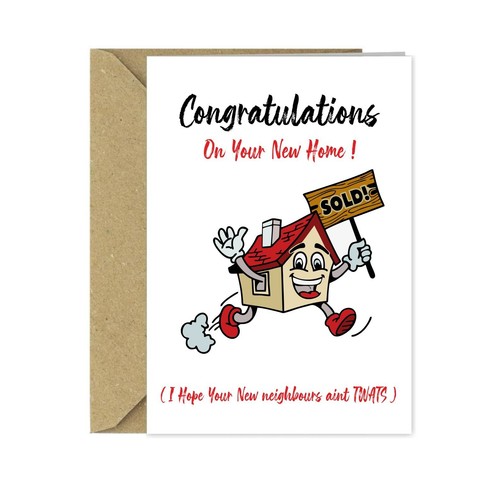 Funny Congratulations On New Home Card Rude New Home Card BC195 - Picture 1 of 3