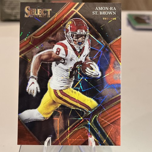 2023 Select Draft Picks Amon Ra St Brown Red Gold Laser Mint #156 USC Trojans