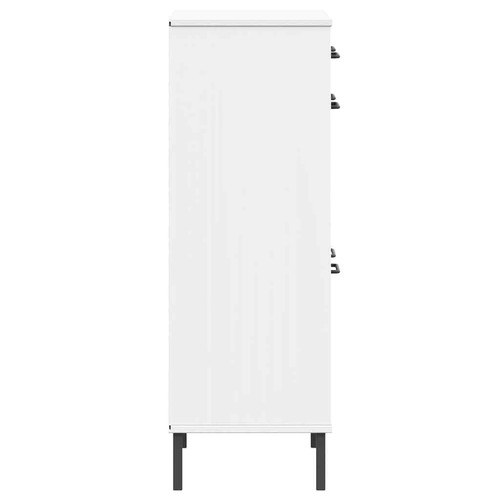 Shoe Rack with Metal Legs White Solid Wood Pine OSLO vidaXL - Picture 6 of 9