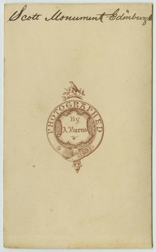 CDV circa 1870 A. Burns. Edinburgh. Scott Monument. Ecosse. Scotland. - Picture 2 of 2