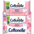Cottonelle Feuchtes Toilettenpapier Sensitive Pflegend Vorteilspack 12 x 42 Tüch