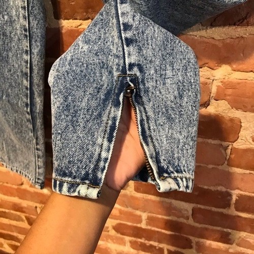 Sasson Acid Wash Jeans Ankle Zipper 12 Vintage - Picture 4 of 10