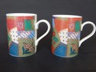 2 Patchwork Look Mugs Vintage Retro St. Michael Marks & Spencer