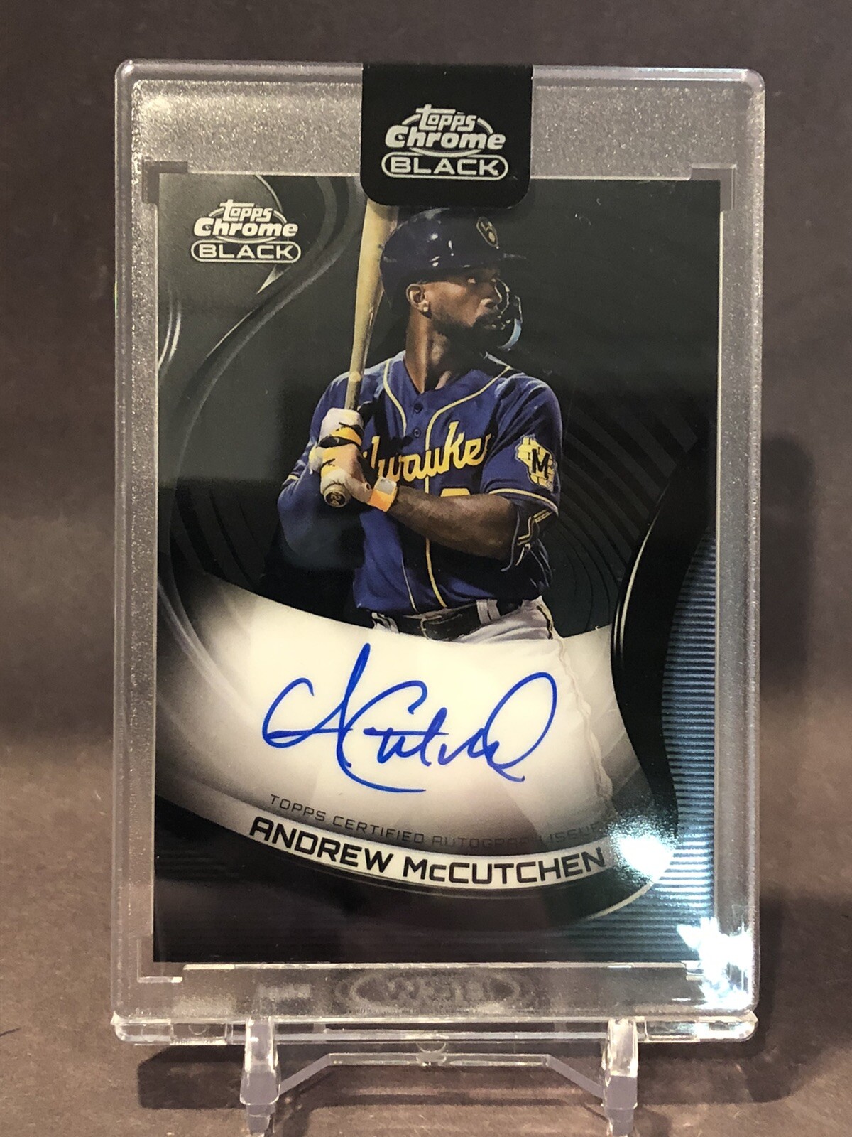 Andrew McCutchen 2022 Topps Chrome Black Autographs Auto CBA-AM Brewers