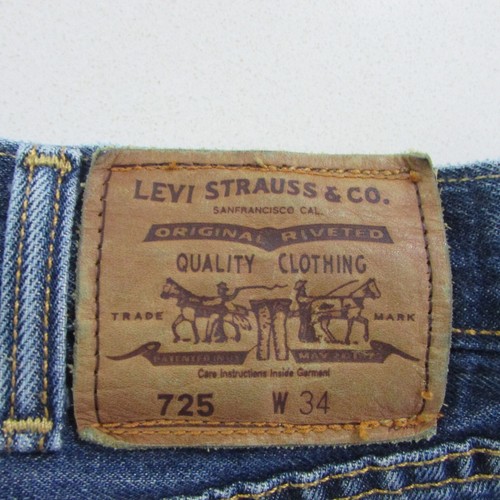 Levis Shorts Mens W40 Blue Straight Denim Cut Off 725 Button Fly - Picture 5 of 11