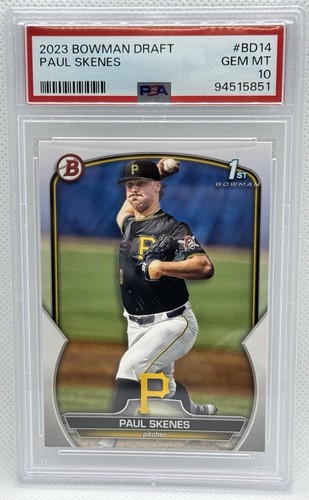 ⚾️ PAUL SKENES 2023 1ST BOWMAN DRAFT BD-14 PIRATES RC PSA 10 GEM MINT 🔥
