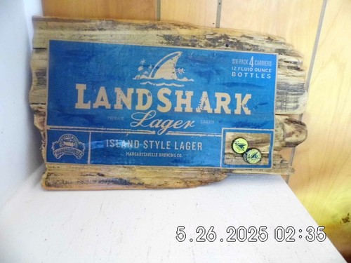 Handmade Wooden Landshark Island Style Lager Sign & Fin Caps 2025 - Picture 2 of 10