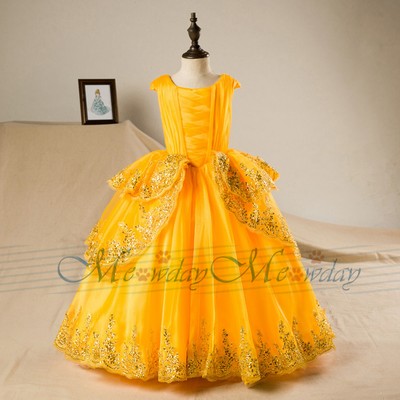 beauty and the beast flower girl dress