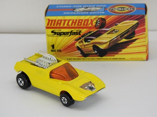 MATCHBOX SUPERFAST No.1 MOD ROD MINT IN MINT H BOX 1971-75 SPOTTED WILD CAT