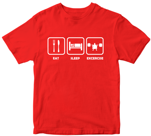 EAT SLEEP EXERCISE T-shirt Body Building Fitness Muscle Hard Working Funny Gifts - Picture 12 of 14