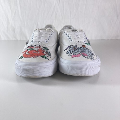 Vans Gallery Sneakers Womens 6.5 Embroidered Artsy Dragon Cat Painted Art Shoes - Picture 5 of 18