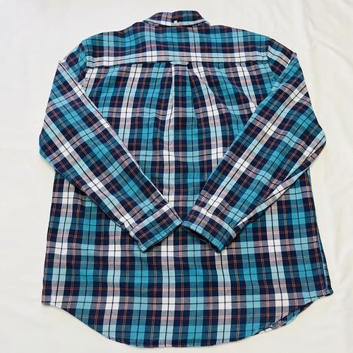Le Tigre Mens Turquoise Blue White Flannel Long Sleeve Size Large 100% Cotton - Picture 2 of 9