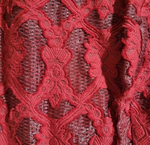 Excellent Cond Moulinette Soeurs Anthropologie  ruby Red Lace  A Line Dress Sz 4 - Picture 7 of 12