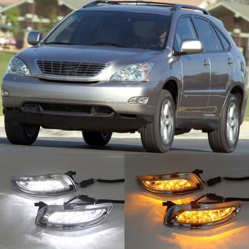 For 2004-2006 Lexus RX330 LED Amber/White Fog Lights Kit w/ Chrome Bezels Wires - Picture 20 of 20