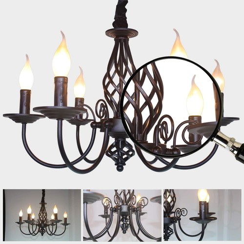 Farmhouse Pendant Light Wrought Iron Chandelier for Kitchen Dining Living Room - Picture 7 of 9