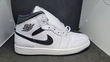 Nike Mens Air Jordan 1 Mid Black-White Toe White Sneakers DQ8426-132