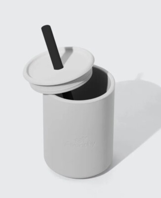 Avanchy Silicone Baby Cup,Spoon & Bowl Set Grey