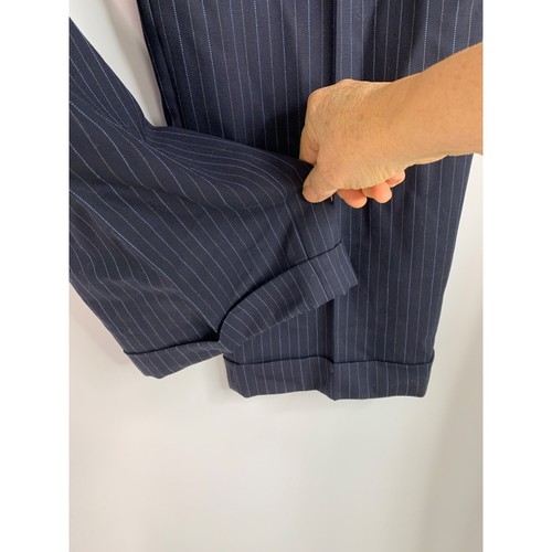 Mens Oscar De La Renta Navy Wool Pinstripe Suit Sz 42R coat / 36 Pants 6237 - Picture 5 of 10