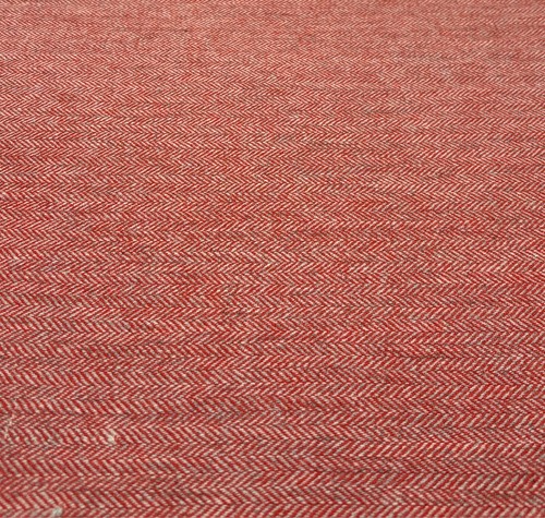 Red Herringbone Chevron Wool Fabric Tweed Upholstery Cushion Curtain SOLD PER M - Picture 5 of 5