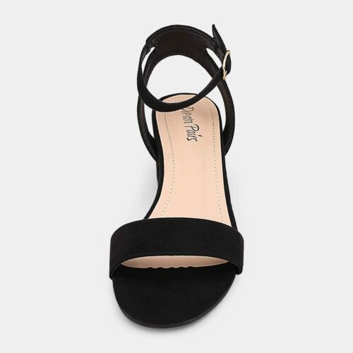DREAM PAIRS Womens Open Toe Heel Sandals Low Chunky Block Heel Party Dress Shoes - Picture 6 of 41